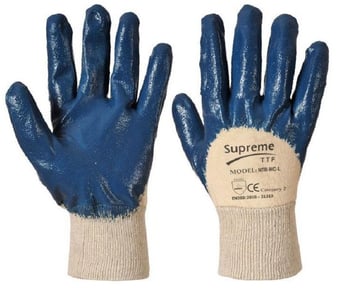 picture of Supreme TTF Lightweight Nitrile Coated Navy Blue KnitWrist Gloves - [HT-NTR-HC-L]