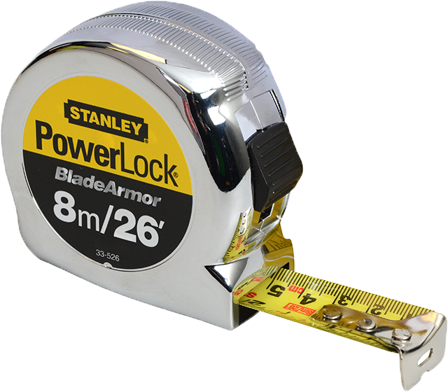 picture of Stanley Tools - PowerLock® BladeArmor™ Pocket Tape 8m/26ft (Width 25mm) - [TB-STA033526]