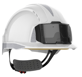 Picture of JSP EVOLite CR2 - White Safety Helmet Vented with ID Badge Holder and Reflective Strips - [JS-AJB170-D00-100]