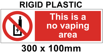 picture of This is a No Vaping Area Sign - 300 x 100mm - Rigid Plastic - [IH-NVAS31-RP]
