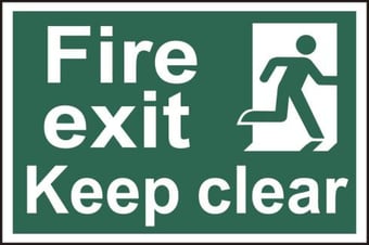 Picture of Spectrum Fire exit Keep clear - PVC 300 x 200mm - SCXO-CI-1513
