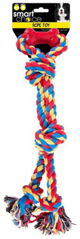 picture of Smart Choice Bone & Rope Tug Dog Toy 51cm Assorted Colours - [PD-SC1316] - (DISC-X)