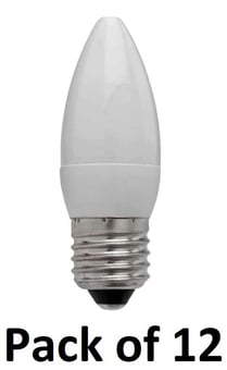 picture of Power Plus - 4.5W - E27 Energy Saving Candle Bulb LED - 350 Lumens - 6000k Day Light - Pack of 12 - [PU-3407]