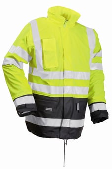Picture of Lyngsoe - Microflex Hi-Viz Winter Rain Jacket - Yellow/Navy - EN343 3:1 EN471 3:2 - LS-LR32-YELLOW - (DISC-R)