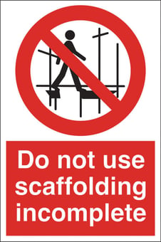 Picture of Scaffolding Incomplete Sign - 400 X 600Hmm - Fluted Correx 4mm - [AS-CX21-FC]