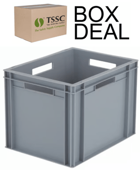picture of BiGDUG Euro Stacking Box - 290h x 300w x 400d mm - 25L - Grey - Box Deal of 10 - [IH-BDU-BNB4328G] - (LP)