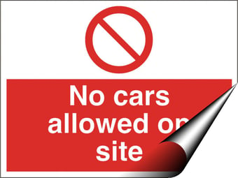 Picture of No Cars on Site Sign - 600 x 450Hmm - Self Adhesive Vinyl [AS-PR116-SAV]