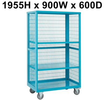 picture of QMP Boxwell Trolley Without Doors - Light Blue - Steel - 1955H x 900W x 600D - [QM-XW199060MUXX] - (LP)