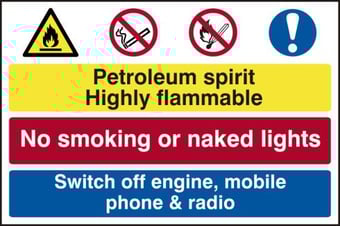 picture of Petroleum spirit / No smoking / Switch off engine, mobile… – PVC (600 x 450mm) - IH-4018