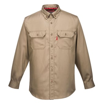 Picture of Portwest - Khaki Green Bizflame 88/12 FR Shirt - PW-FR89KHR