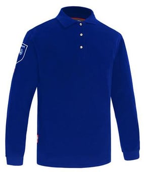 picture of Phoenix Flame Retardant Anti-Static Long Sleeved Polo Shirt - Royal Blue - FU-PS137-RBL