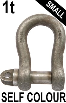 Picture of 1t WLL Self Colour Small Bow Shackle c/w Type A Screw Collar Pin - 1/2" X 5/8"- [GT-HTSBSC1]