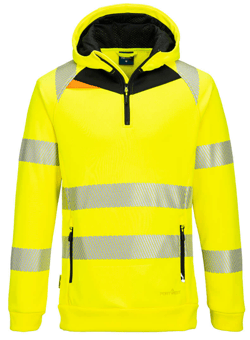 Picture of Portwest DX482 - DX4 Hi-Vis 1/4 Zip Hoodie Yellow/Black - PW-DX482YBR - (LP)