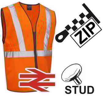 picture of Leo Copplestone Railway Hi Vis Orange Waistcoat - LE-W16-O