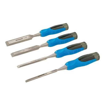 picture of 4 Piece Expert Wood Chisels Set - Hardened Steel & Cushion-Grip - [SI-633495]