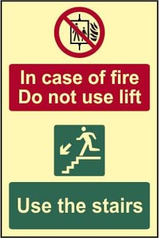 Picture of Spectrum In Case Of Fire Do Not Use Lift Use The Stairs - PHO 200 x 300mm - [SCXO-CI-1588]