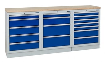 picture of BiGDUG 2041mm Wide Workbench - 5 Drawer Cabinet - 4 Drawer Cabinet - 7 Drawer Cabinet - Multiplex - [BDU-TGC435GBM] - (LP)
