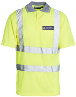 picture of Security Printed Front and Back - Hi Vis Yellow Polo Shirt - IH-RDO-80314-SEC - (HP)