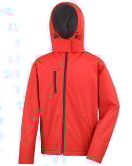 Picture of Result Core Men's Red/Black TX Performance Hooded Softshell Jacket - BT-R230M-RED/BLK