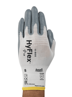 Picture of Ansell Hyflex 11-800 Nitrile Foam Coated White Industrial Gloves - Size 7 - Pair - Pack of 12 - AN-11-800-7X12 - (AMZPK)
