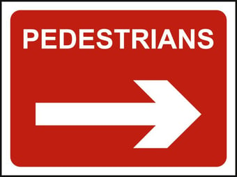 Picture of Spectrum 600 x 450mm Temporary Sign - Pedestrians - Arrow Right - [SCXO-CI-13165-1]