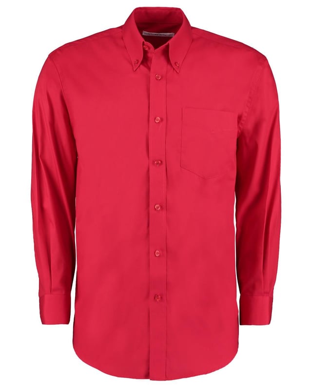 picture of Kustom Kit Men's Long Sleeve Corporate Oxford Shirt - Red - BT-KK105-RED