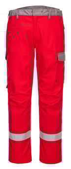 picture of Portwest FR06 Bizflame Industry Two Tone FR Trousers - Red - PW-FR06RER