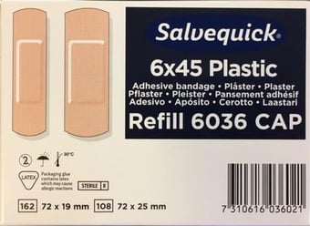 picture of Cederroth First Aid PACK of Washproof Refill - 6 X 45 Plastic Plasters - [SA-CD5]