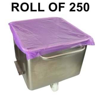 picture of Detectable Tote Bin Covers - Purple - Roll of 250 - [DT-545D-1563-P07-X34]