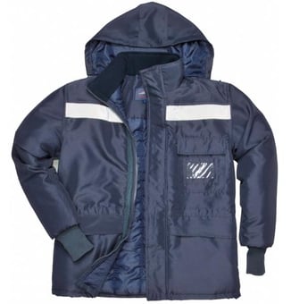 picture of Portwest - ColdStore Navy Blue Jacket -100% Breathable Polyester - PW-CS10NAR