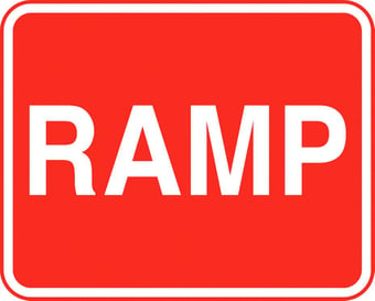 picture of Parking & Site Management - RAMP Sign - Class 1 Ref  BSEN 12899-1 2001 - 600 x 450Hmm - Reflective - 3mm Aluminium - [AS-TR119-ALU]