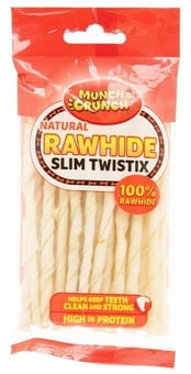 picture of Munch & Crunch Natural Rawhide Slim Twistix Dog Treats 80g - [PD-MC1034B]