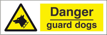 picture of Danger Guard Dogs Sign - 300 x 100Hmm - Rigid Plastic - [AS-WA92-RP]