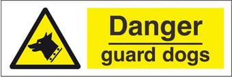 Picture of Danger Guard Dogs Sign - 300 x 100Hmm - Rigid Plastic - [AS-WA92-RP]