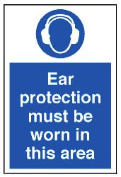 picture of Ear Protection Sign LARGE - 400 x 600Hmm - Rigid Plastic - [AS-MA88-RP]