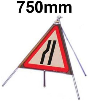 Picture of Roll-up Traffic Signs - Road Narrows Left LARGE - Class 1 Ref BSEN 1899-1 2001 - 750mm Tri. - Reflective - Reinforced PVC - [QZ-517NS.750.SF]