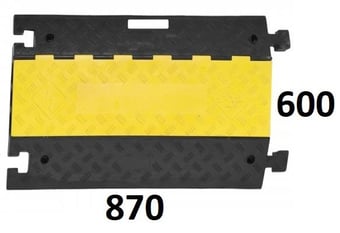 picture of TRAFFIC-LINE Cable/Hose Protection Ramp Large - 960 x 600 x 75mmH - 3 Channel - Black/Yellow - [MV-279.23.799]