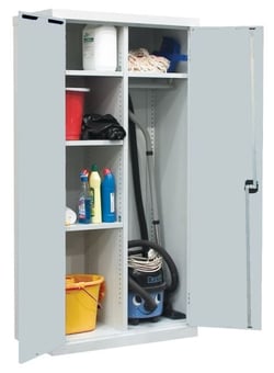 Picture of QMP Utility Cupboard - Light Grey - 3 Shelves - 1800H x 1200W x 460D mm - [QM-CU181246ZLXX]
