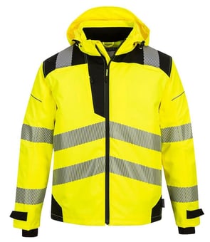 Picture of PORTWEST - PW360 - Extreme Breathable Rain Yellow/Black Jacket - PW-PW360YBR