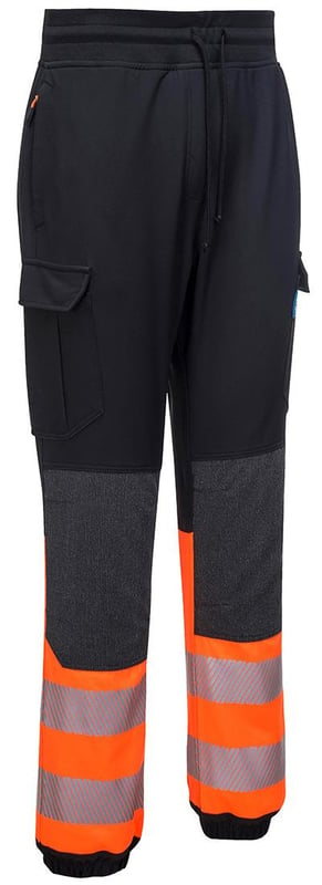 picture of Portwest - KX3 Hi-Vis Flexi Trouser -  Black/Orange - Conforms to EN ISO 20471 - PW-KX341KOR