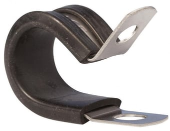 Picture of Pack of 10 - Mild Steel Rubber Lined P Clip - 5mm - [HP-PMS-5]
