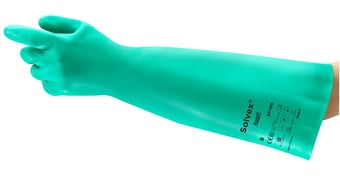 picture of Ansell 37-185 AlphaTec Solvex Elbow-length Chemical Protection Gloves - AN-37-185
