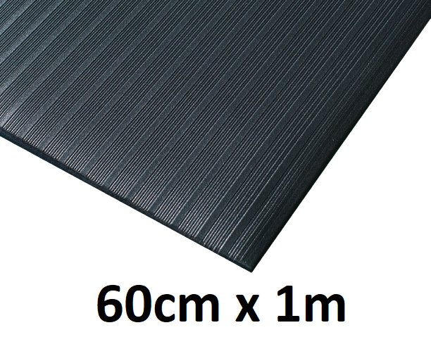 picture of Kumfi Rib Anti-Fatigue Mat Black - 60cm x 1m - [BLD-KR24BL]