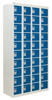picture of QMP Personal Effects Locker - 40 Compartment - Dark Blue Doors - 1800H x 900W x 380D mm - [QM-LR189038FBXX]
