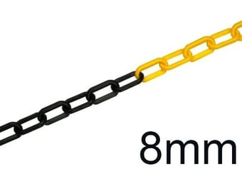 picture of JSP - Black/Yellow 8MM Thick Chain - 25m Long - For Post and Chain System - [JS-HDC000-275-300]