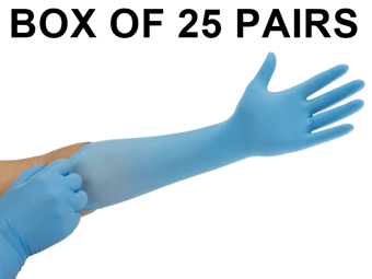 picture of Ansell TouchNTuff 93-163 Disposable Nitrile Blue Glove - Box of 25 Pairs - AN-93-163