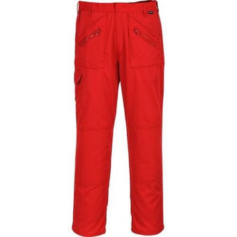 Picture of Portwest Superior Red Comfort Action Trousers - Regular Leg 31 Inch - 245g - Size 32 - [PW-S887RER] - (DISC-W)