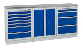 picture of BiGDUG 2041mm Wide Workbench - 7 Drawer Cabinet - 2 Door Cupboard - 4 Drawer Cabinet - Stainless - [BDU-TGC513GBS] - (LP)