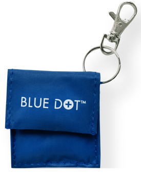 picture of Blue Dot Resuscitation Face Shield & Keyring Pouch - [CM-30BNFR1]