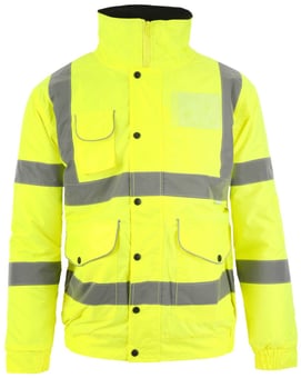 Picture of Yellow Hi Vis Superior Padded Waterproof Bomber Jacket - BI-118 - (DISC-W)